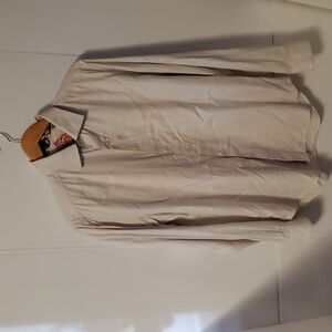 Robert Graham Classic-Fit Button Down Ivory Shirt Flip Cuff Size L